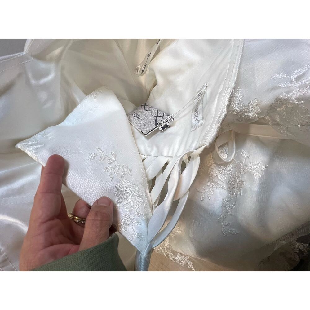 NWT‎ Sunvary Wedding Dress Lace Sequins Flower Lace Up A-Line Layered Size 14-16 - Picture 13 of 15